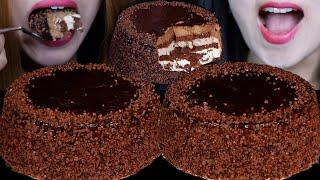 ASMR HUGE CHOCOLATE CREAM CAKES *BIG BITES* EATING SOUNDS चॉकलेट केक sjokoladekake ケーキ 초콜릿 케이크 먹방