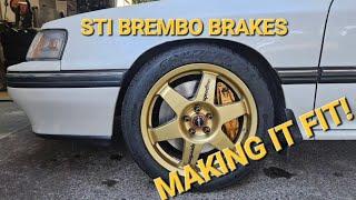 Legacy STI BREMBO Brake swap! + Extended Lug Stud Install