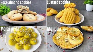 Rose Almond Cookie Recipe | Custard Cookies Recipe | Malai peda Recipe | Mal Pua Recipe | Best Bites