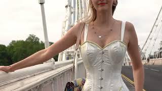 HISTORIC EMBROIDERED CORSET WITH SHOULDER STRAPS