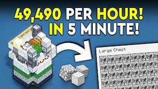 Stone Farm Minecraft Tutorial - In 5 Minutes! - 49,490 P/HR!