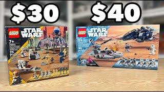 LEGO Star Wars CLONE TROOPERS & BATTLE DROID vs REBEL & STORMTROOPER Battle Pack Comparison!