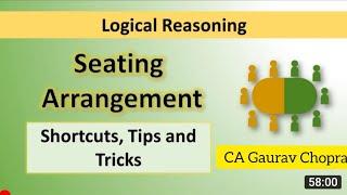 Seating Arrangement | Short Tricks | Circular Arrangement , Linear Arrangement | CA GAURAV CHOPRA