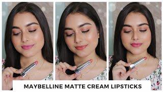 *NEW* Maybelline Color Sensational Matte Cream / Creamy Matte Lipsticks Swatches | Arpita Ghoshal