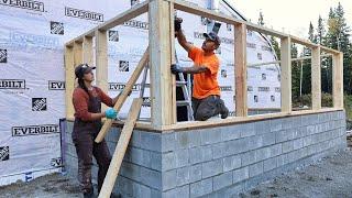 Concrete Block Wall + Framing | Building a Heated Seed Room