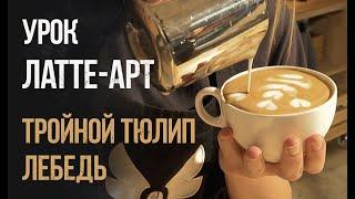 Латте-арт. Сложные элементы: тройной тюлип, лебедь