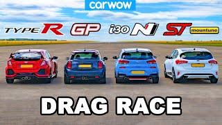 Civic Type R v MINI GP v I30 N v Focus ST - DRAG RACE