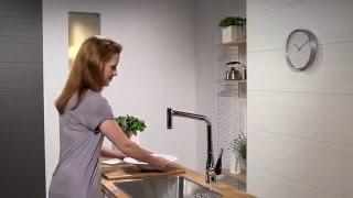 Обзор Смеситель для кухни с душем HANSGROHE Metris 14820000