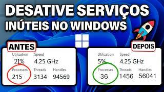 Desative ESSES SERVIÇOS inúteis AGORA para menos uso de CPU e RAM no Windows 11/10