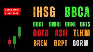 Analisa Saham 01 Juli 2024, IHSG BBCA BBRI BMRI BBNI BRIS GOTO ASII TLKM BREN BRPT GGRM