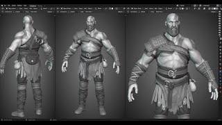 Blender 3.4 - God of War - Character modelling I Part 1: Sculpting