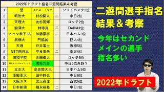 二遊間選手の指名結果＆考察【2022年ドラフト】