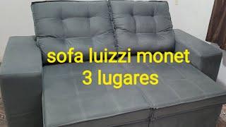 sofá luizzi monet retratil reclinável veludo cinza 3 lugares  #sofáretrátil #casasbahia