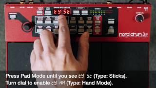 Nord Drum 3P Basics #5 - Pad Setup, Hand Mode and Kick Setup