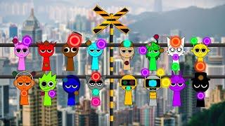 【 踏切アニメ 】超豪華な踏切・信号の複合型カンカン  Amazing and Luxurious Composite Traffic Light with Incredibox Sprunki