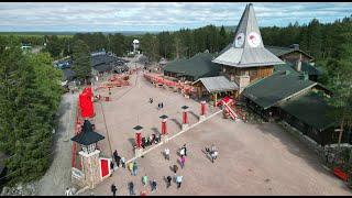 Summer in Santa Claus Village  Arctic Circle home of Rovaniemi Father Christmas Lapland Finland