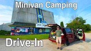 Minivan Camping at Drive-In Theater