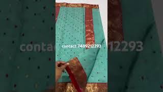 chanderi handloom saree katan silk mehndi boder work eknaliya mina kari bootis #katansilksaree #silk