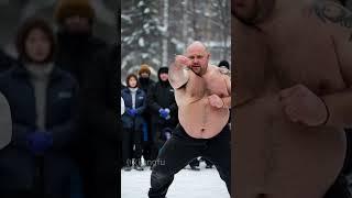 The Russian bully said he was made of iron.Grandpa Taiji knocked him down. #kungfu ##fighting