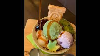 Oimo Kamakura Matcha Parfait at "Oimo Cafe canaria" in Kamakura [Details from the menu column. ⇒⇒