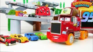 Let's Learn Colors with Tomica Mountain Drive Playset and Toy Cars!