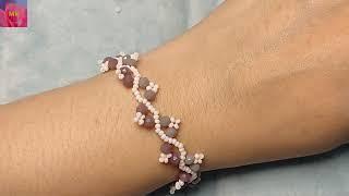 Simple DIY bracelet, making bracelet with rondelle beads