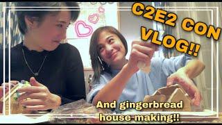 Gingerbread house making is not my strong suit.... | C2E2 2021 vlog!! :D