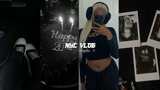 nyc vlog | 20th bday celebrations, going blonde, dinner, ice skating, and opening gifts