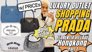 LUXURY OUTLET SHOPPING (w/PRICE) at FLORENTIA VILLAGE HONGKONG PRADA + MIU MIU + TORY BURCH +BALMAIN