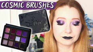 Cosmic Brushes Gothic | Dark Purple Makeup Look | Swatches | First Impressions