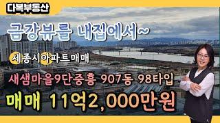 내집에서 금강을 바라볼수있는 세종시아파트매매 새샘마을9단지중흥아파트매매11억2,000만원 즉시입주가능 다복부동산 044-868-5858