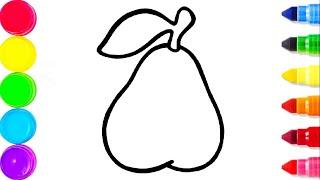 How to draw a pear - Coloring Pear for kids - Drawings Coloring Pages