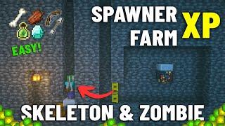 BEST Zombie and Skeleton Mob Spawner XP Farm in Minecraft 1.21