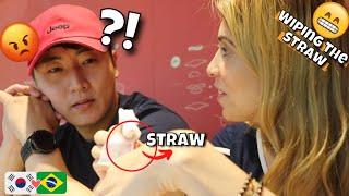 [AMWF] WIPING My Boyfriend's Straw Before Drinking From It!!