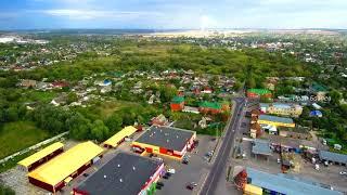 г. Валуйки вид от  моста аэросъёмка Valuiki city view from  bridge aerial photography