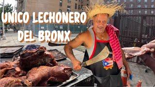 LEGENDARIO CERDO ASADO Bronx Nueva York Lechonera La Piraña - Comida callejera americana