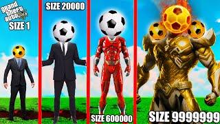 1 HEADED SMALLEST FOOTBALL MAN INTO 10 HEADED BIGGEST FOOTBALL MAN IN GTA5 | GTA 5 AVENGERS