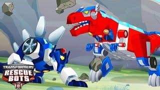 Optimus Prime Saves the Dinobots  Transformers Rescue Bots | Kids Cartoons | Transformers TV