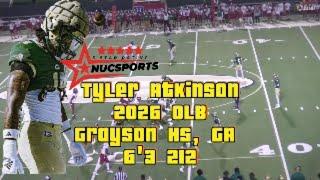 NUC Sports 5 Star Tyler Atkinson Highlights 2026 OLB Grayson HS, GA  6'3 212