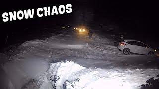 Plow Truck vs. Snow Storm in the Swedish forest (huge amount of snow)