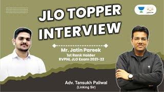 JLO Topper Interview | Rank 1 | Rajasthan JLO | Linking Laws | Tansukh Paliwal