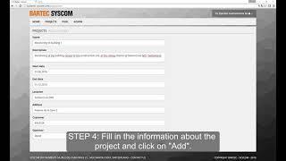 Syscom Cloud Software - How to create a new project