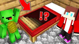 JJ And Mikey Found A SECRET PASSAGE in BED in Minecraft Maizen