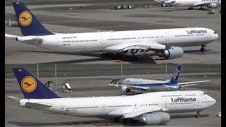 Lufthansa Airbus A340-600 Boeing 747-8 Pushback [HND/RJTT]