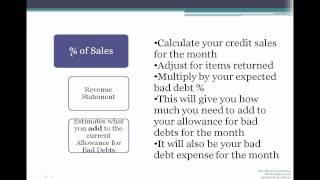 Bad Debt Expense and Allowance for Bad Debts