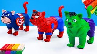 How to make cat mod superhero Spider man, Hulk, Captain America and ironman, superman with clay