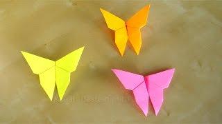 Basteln mit Papier: Schmetterlinge falten. Einfaches Origami Geschenk. Idee zum Deko selber machen