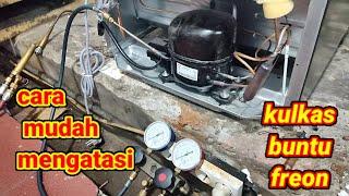 cara cepat mengatasi kulkas buntu freon tanpa flushing