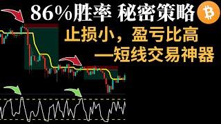 86%胜率高收益秘密策略(Halftrend+RSI)-测试-【止损很小，盈亏比很高】短线交易神器#Halftrend#RSI#剥头皮#tradingview#交易系统#交易策略