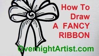 How To Draw A Fancy Bow - Draw A Ribbon Bow